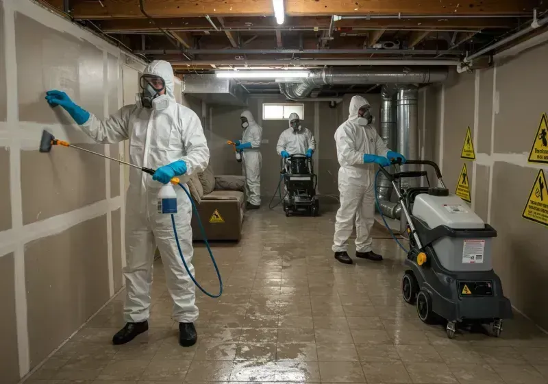 Basement Moisture Removal and Structural Drying process in Simi Valley, CA